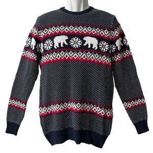 ASPEN Polar Bear Nordic Pattern Ugly Christmas Sweater Size Small NWT
